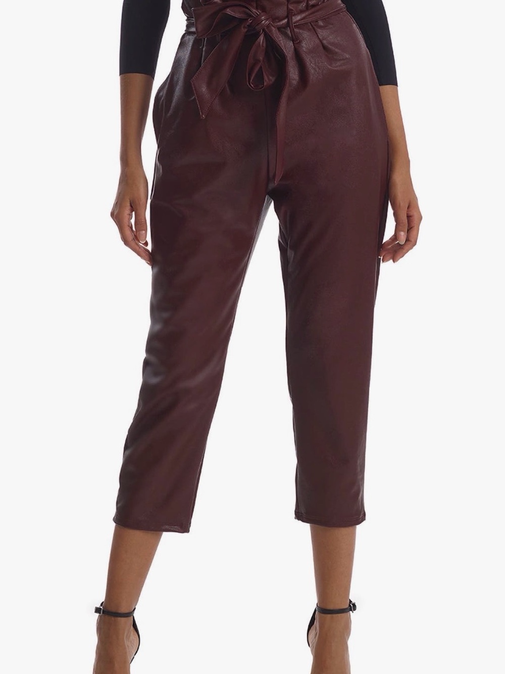 Commando Faux Leather Paper Bag Pants in Oxtail (burgundy) EUC